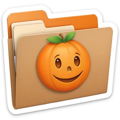 file folder with orange picture  sticker