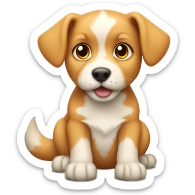 Puppy that has fox features but more blonde honey coloring sticker