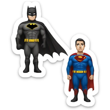 Half Batman, half Superman sticker