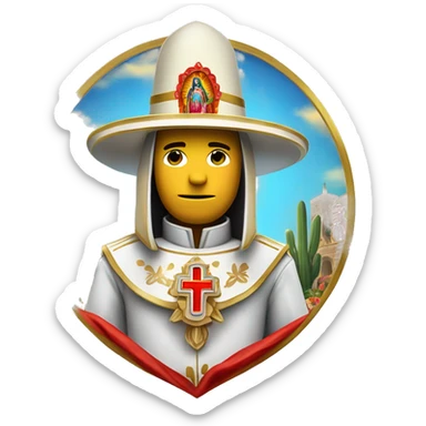 Caballero templario con un escudo con la imagen de la virgen de Guadalupe  sticker