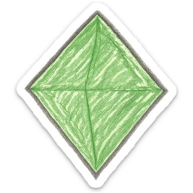 green diamond shape, illustration style sticker