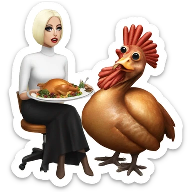Lady Gaga Eating A Turkey sticker