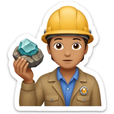 mineral rock fan geologist just face sticker