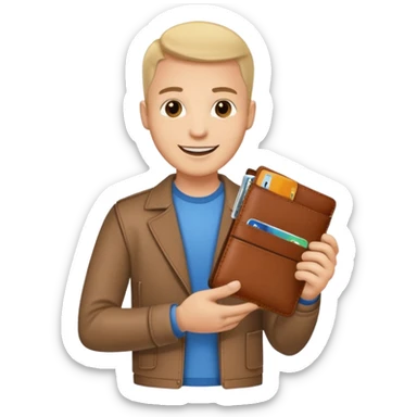 ligth man with wallet in hand sticker