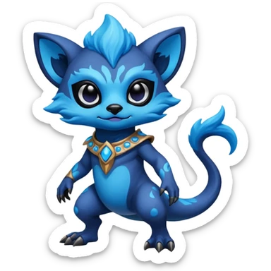 Epic Edgy Cute Colorful Vibrant Dark Nebula Modern Vernid-Protogen-creature-animal, full body sticker