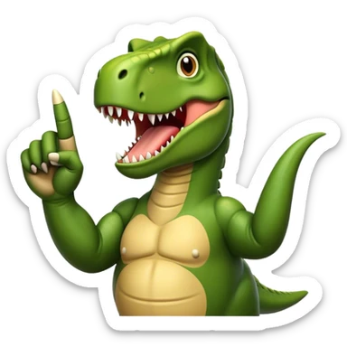 T Rex giving the middle finger sticker