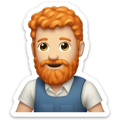 ginger hair and beard caucasian carrot daddy holding a carrot baby sticker
