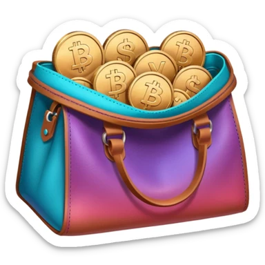 coins inside brown leather bag

Change coins color in in gradient of turquoise, blue, pink, purple, and coral sticker
