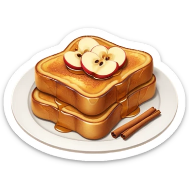 cinnamon and apple on french toast sticker