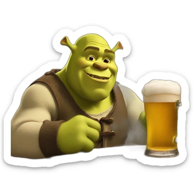 Shrek qui boit une bierre sticker