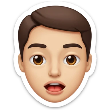 Squint eyes biting lip sticker