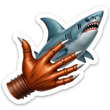 Freddy Krueger shark finger glove sticker