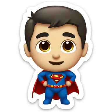 cute superman with red S letter in chest sticker