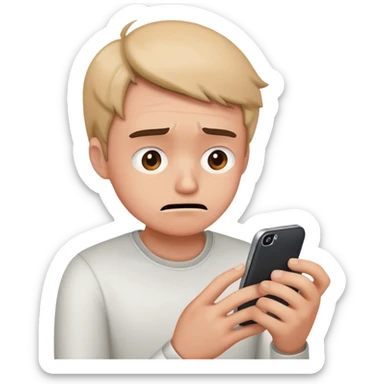 person addicted to smartphone sticker