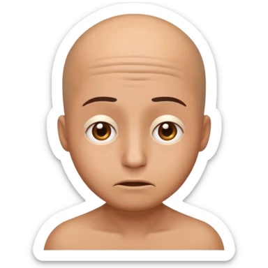 anxious emoji no hair with worry lines around sticker