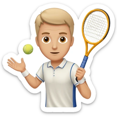 White male playing tennis sticker