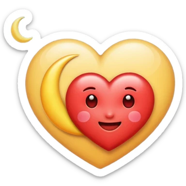 Heart and moon emoji sticker