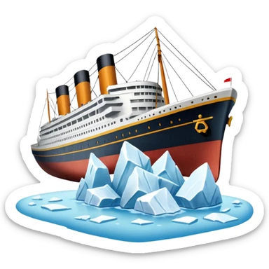 The Titanic hitting a iceberg sticker