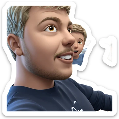 boys having fun indoors sticker