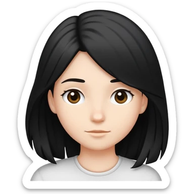 Side of hair white and top of hair black  sticker