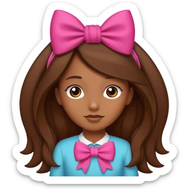 Chica morena, pelo largo castaño y un lazo en la cabeza sticker