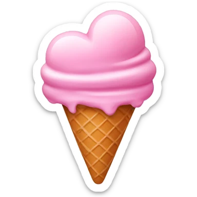 Ice cream pink heart sticker