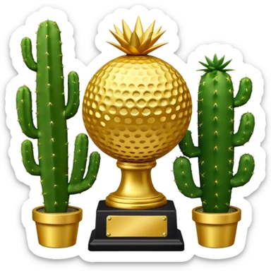 golf trophy cactus sticker