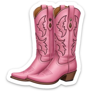 Pink cowboy boots sticker