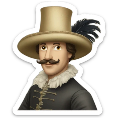 gilles de Binche with his hat made of ostrich feather sticker