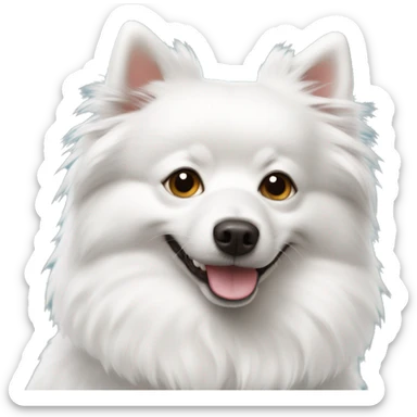 white spitz dog sticker