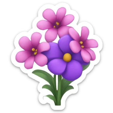 Pink and purple flowers sticker