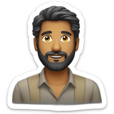 sri lankan handsome and smart guy with a beard sticker