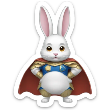 Lapin super héros sticker