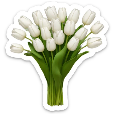 white tulip bouquet  sticker