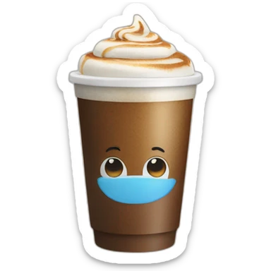 coffee with ice cubs sticker