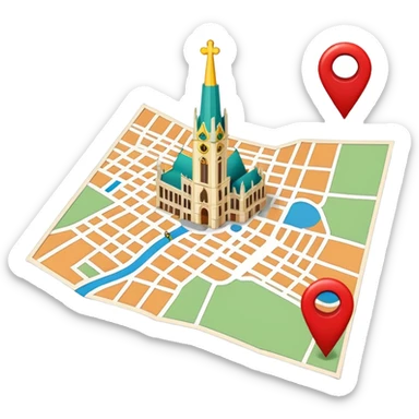 a map of vienna with a pin on it sticker