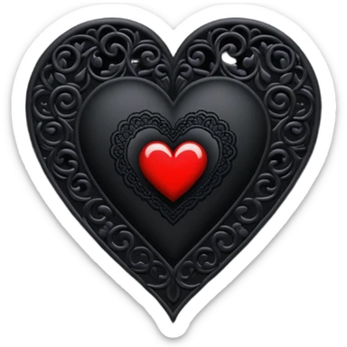 goth themed heart with a black lace shawl sticker