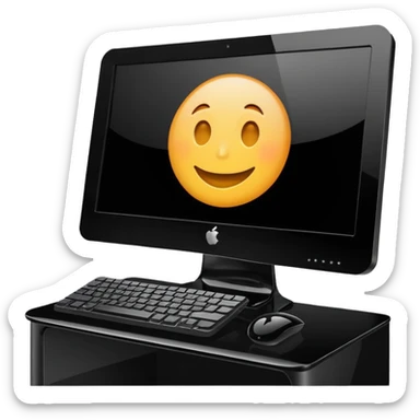 desktop computer in glossy design sticker