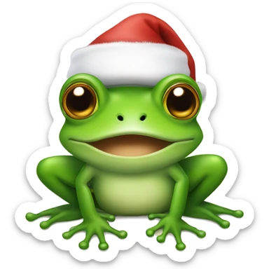 Frog with Santa hat sticker