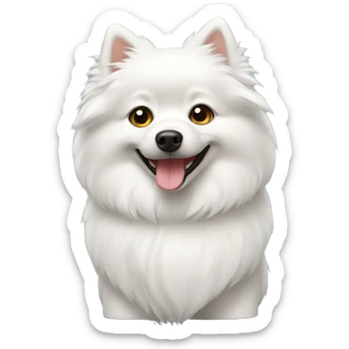 Small white german spitz dog  sticker