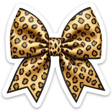 Leopard print bow sticker