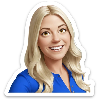 smiling blonde woman portrait sticker