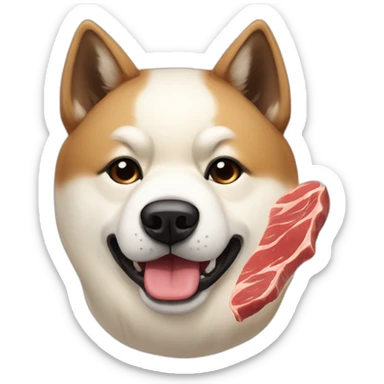 American akita eat meat sticker