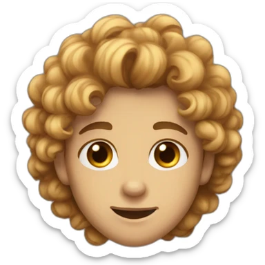 a teenager with curly scars on his cheek and hazel eyes and slightly gaped teeth sticker