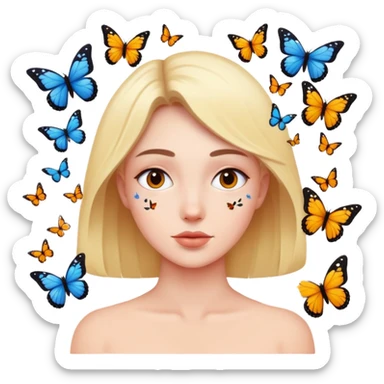 falling in love surrounded by butterflies  sticker