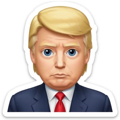 Donald trump with a sigma face sticker