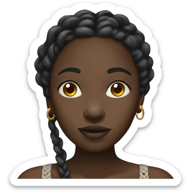 Dark skinned black woman with braids blowing a kiss  sticker