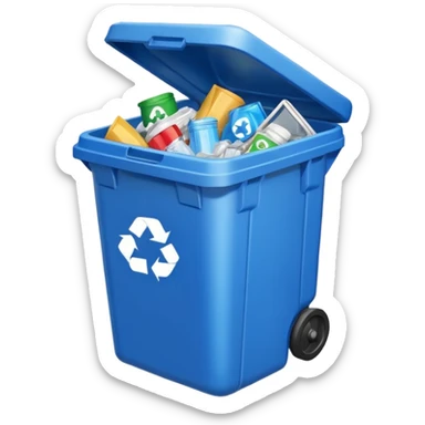 blue recycling bin sticker