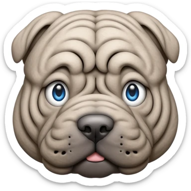 Grey shar pei blue eyes sticker