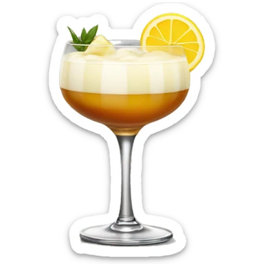 Whiskey Sour cocktail with cream sticker